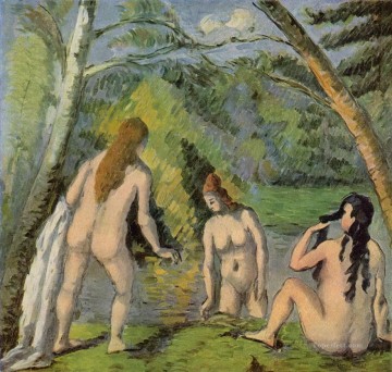 Paul Cezanne Painting - Three Bathers 1882 Paul Cezanne